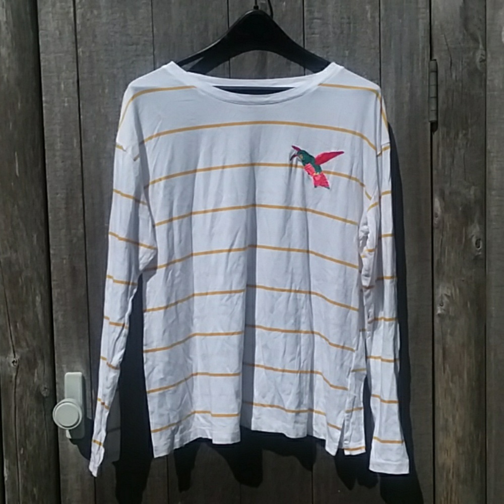 Who What Wear | Striped Embroidered Long Sleeve